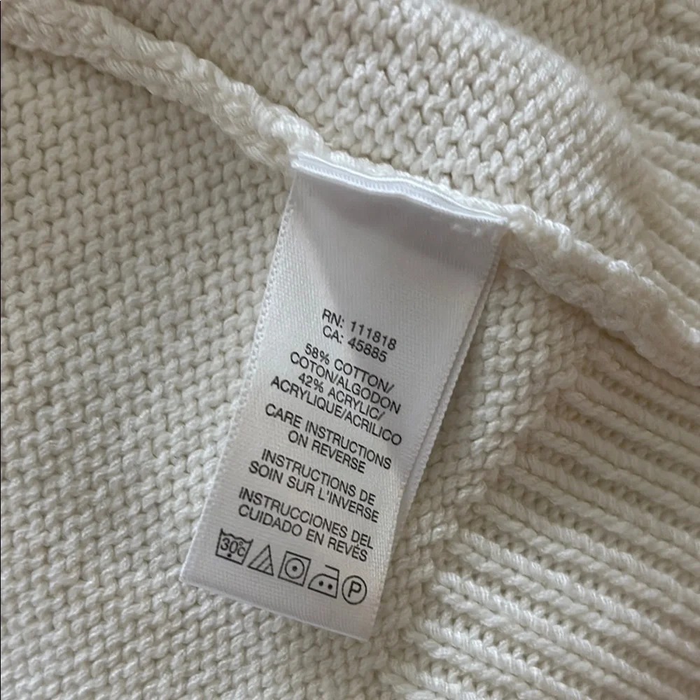 MICHAEL Michael Kors Cream Cardigan Sweater Long Knit - Picture 3 of 5